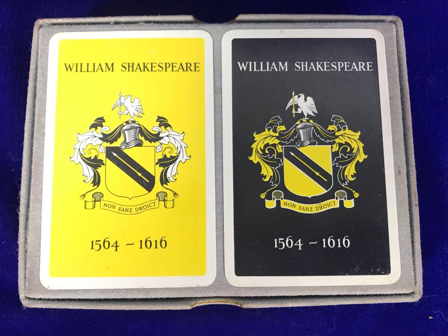 Vintage Sealed Dual Twin Boxed Set Pack Of William Shakespeare Playing Cards By John Waddington Ltd