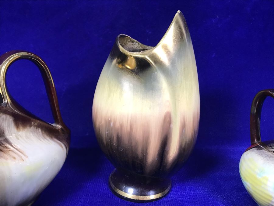 Vintage German Mid-Century Pottery Vase And Handled Pitchers [Photo 8]