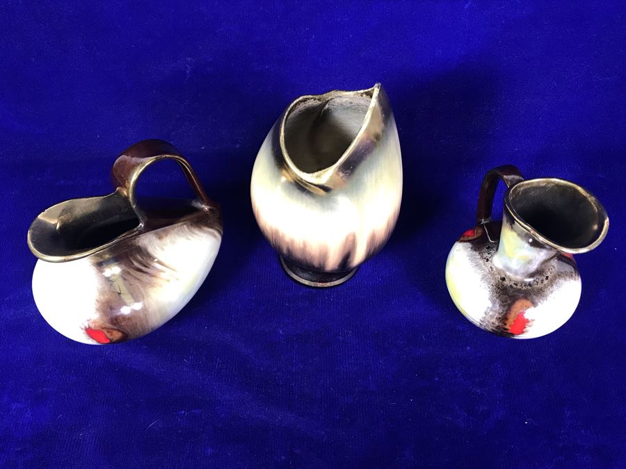Vintage German Mid-Century Pottery Vase And Handled Pitchers [Photo 9]