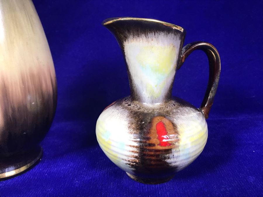 Vintage German Mid-Century Pottery Vase And Handled Pitchers [Photo 3]