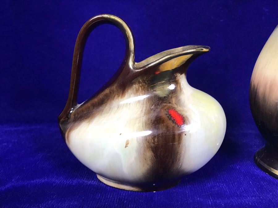 Vintage German Mid-Century Pottery Vase And Handled Pitchers [Photo 6]