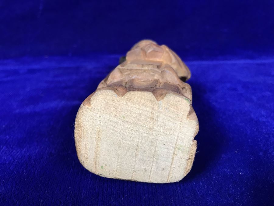 Vintage Hand Carved Chinese Wooden Figurine 6'H [Photo 6]