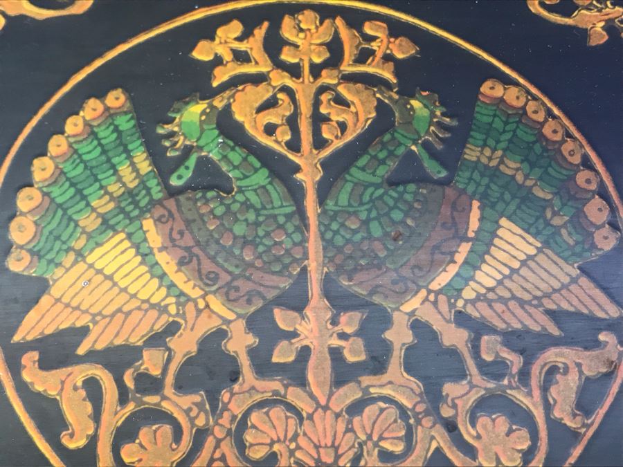 Vintage Lacquer Playing Card Box Decorated With Peacocks And Butterflies Signed G.W.D. '69 [Photo 11]