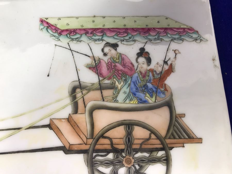 Antique Chinese Hand Painted Porcelain Tile 9' X 5.5' [Photo 4]