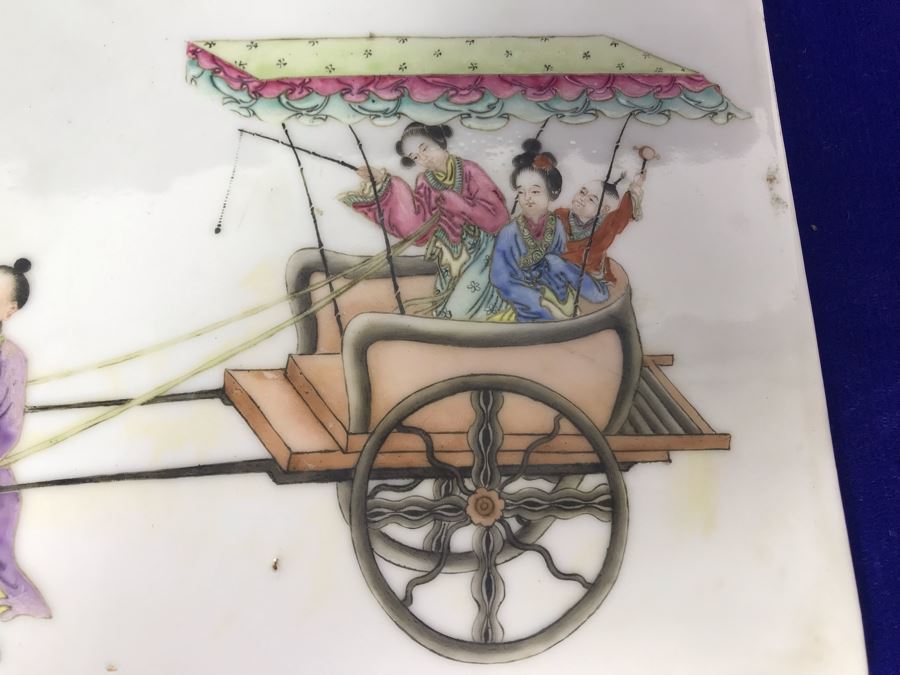 Antique Chinese Hand Painted Porcelain Tile 9' X 5.5' [Photo 5]