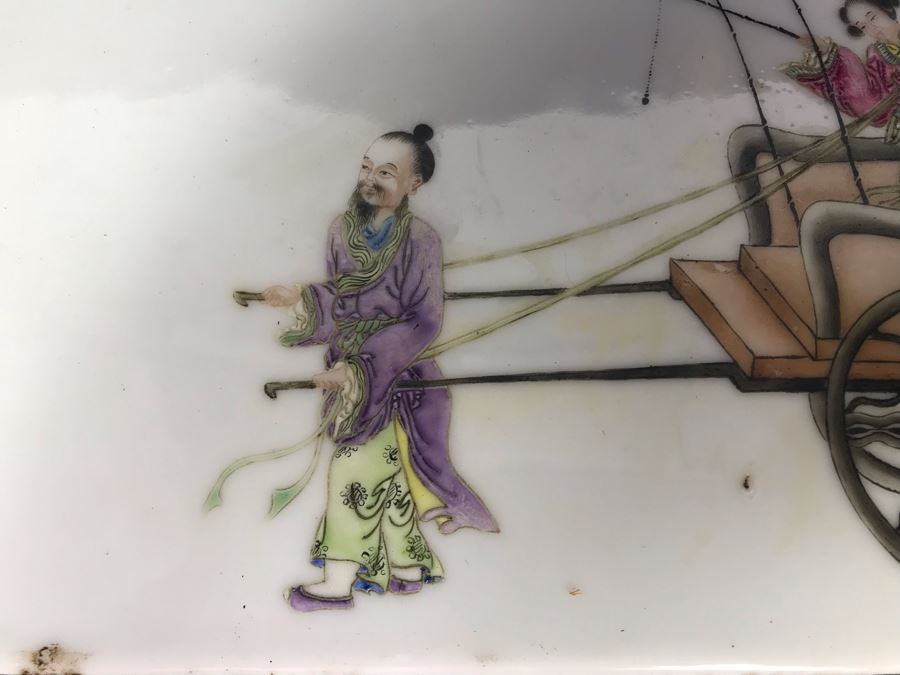 Antique Chinese Hand Painted Porcelain Tile 9' X 5.5' [Photo 6]