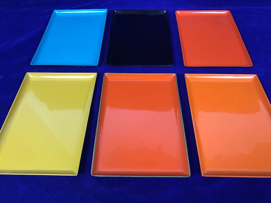 Set Of (6) Mid-Century Japanese Trays 8' X 5' [Photo 2]