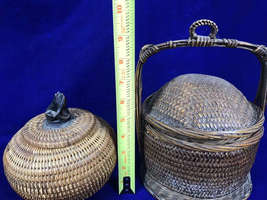Pair Of Vintage Woven Baskets [Photo 11]