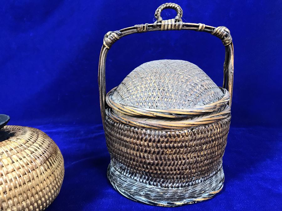 Pair Of Vintage Woven Baskets [Photo 8]
