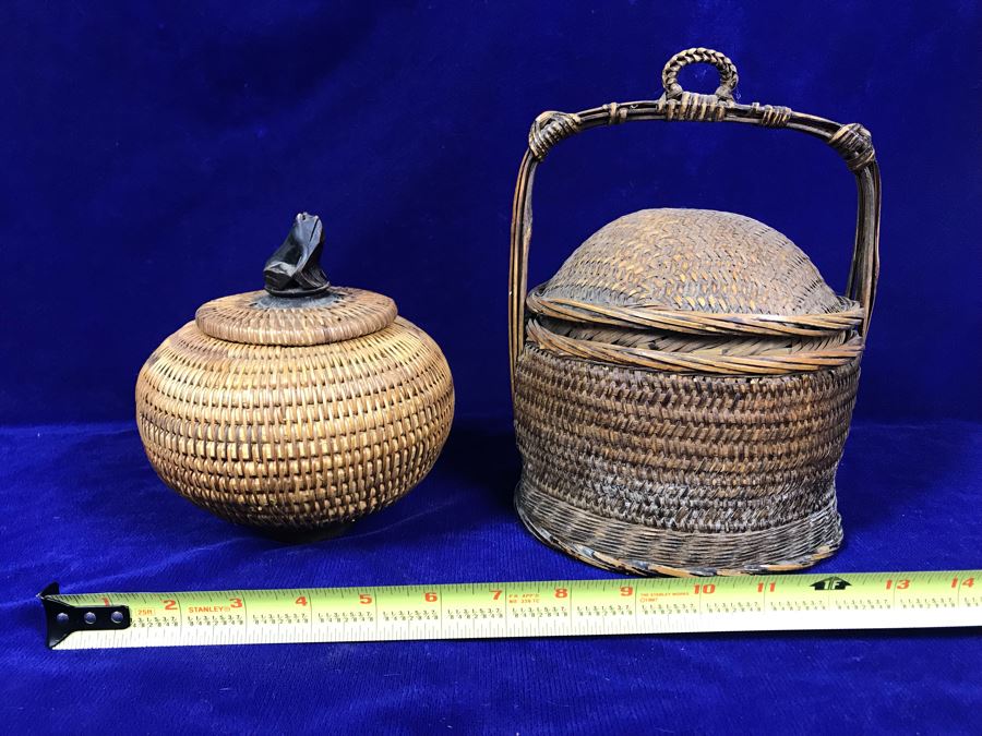 Pair Of Vintage Woven Baskets [Photo 12]