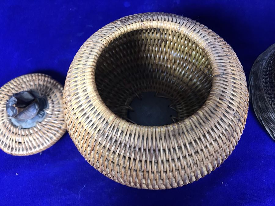 Pair Of Vintage Woven Baskets [Photo 6]