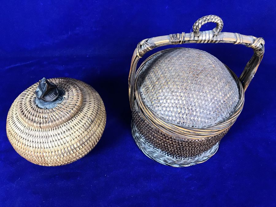 Pair Of Vintage Woven Baskets [Photo 3]