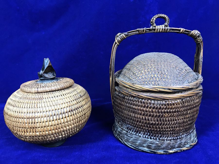 Pair Of Vintage Woven Baskets [Photo 1]