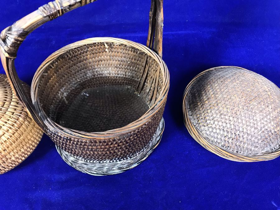 Pair Of Vintage Woven Baskets [Photo 10]