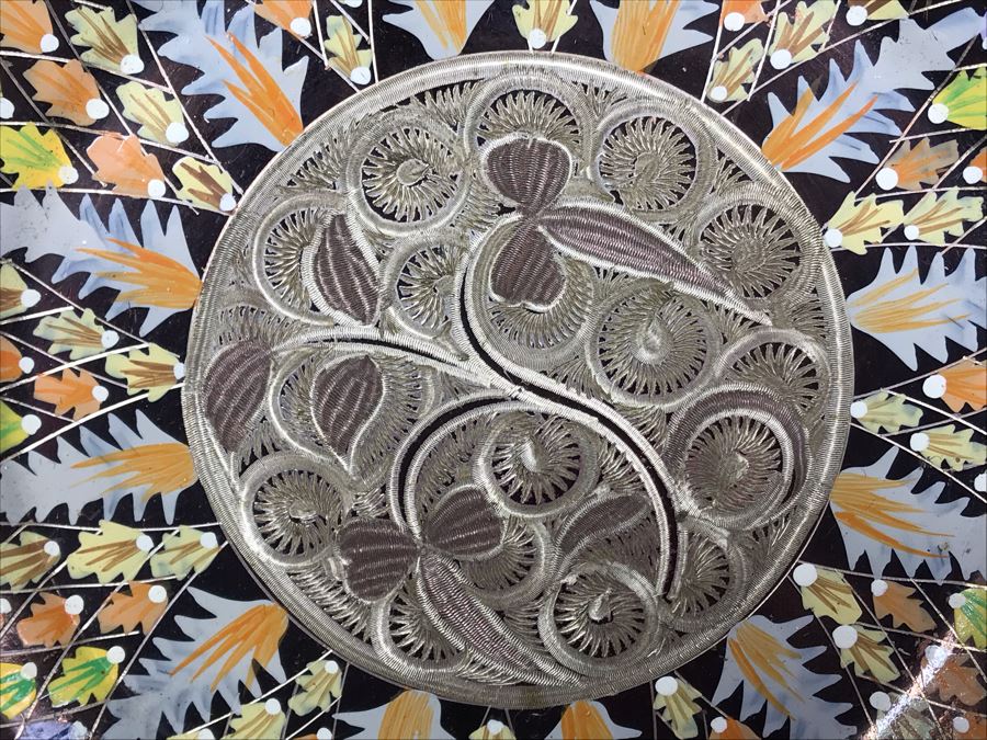 Turkish Hand Made Decorated Copper Tray By Erzincanlilar 11.5'R [Photo 3]