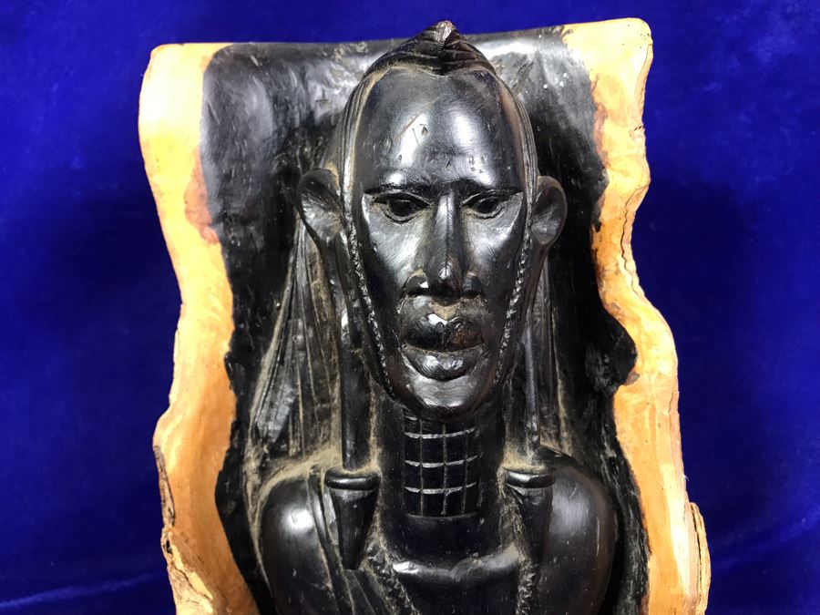 Vintage Ethnic Tree Trunk Figurine Carving 10'H [Photo 5]