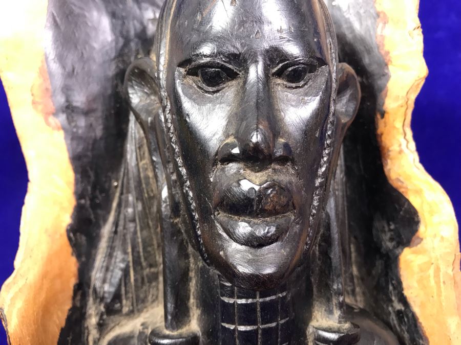 Vintage Ethnic Tree Trunk Figurine Carving 10'H [Photo 7]