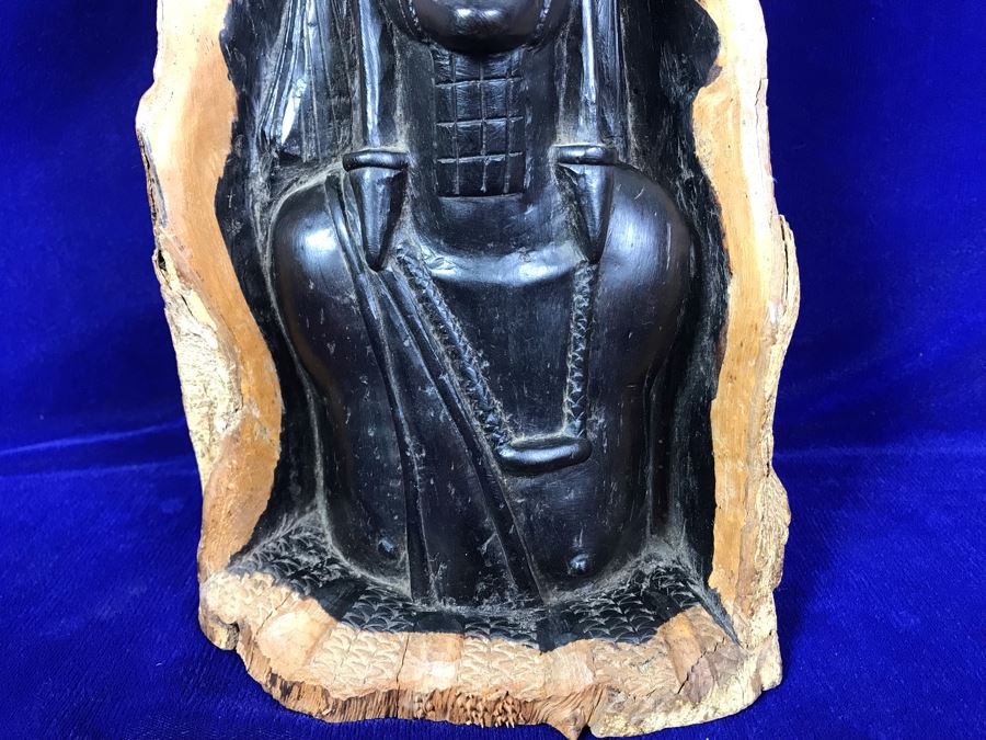 Vintage Ethnic Tree Trunk Figurine Carving 10'H [Photo 6]