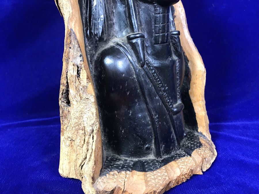Vintage Ethnic Tree Trunk Figurine Carving 10'H [Photo 10]