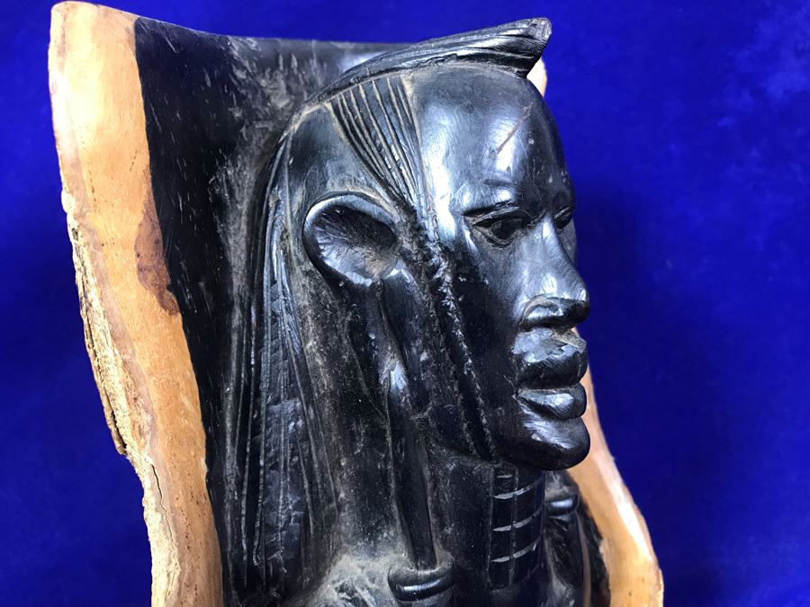 Vintage Ethnic Tree Trunk Figurine Carving 10'H [Photo 9]