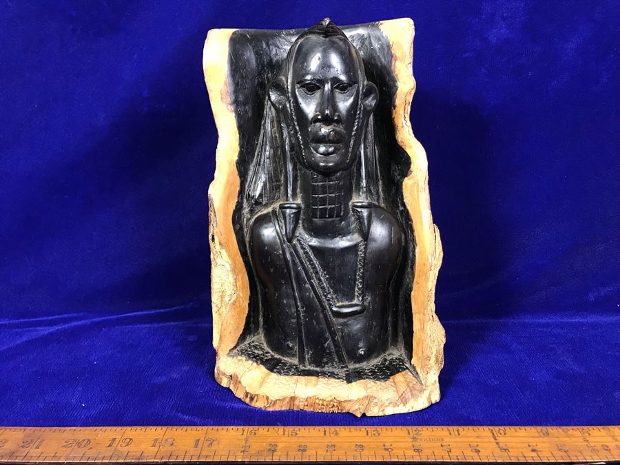 Vintage Ethnic Tree Trunk Figurine Carving 10'H [Photo 4]