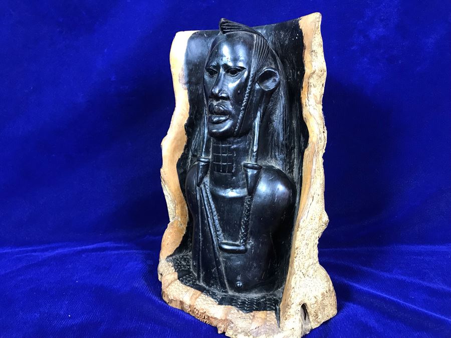 Vintage Ethnic Tree Trunk Figurine Carving 10'H [Photo 14]