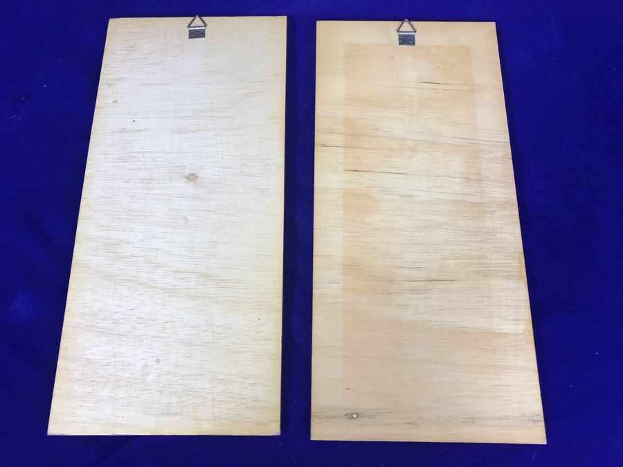 Pair Of Stunning Inlaid Wooden Wall Panels Floral Decoration Artwork 6' X 14' [Photo 13]