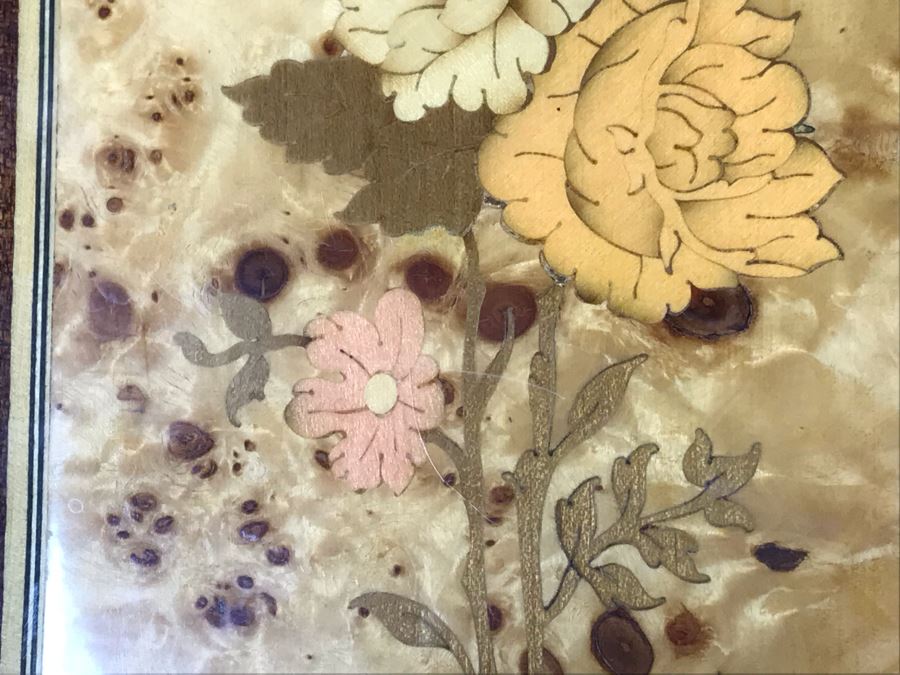 Pair Of Stunning Inlaid Wooden Wall Panels Floral Decoration Artwork 6' X 14' [Photo 6]