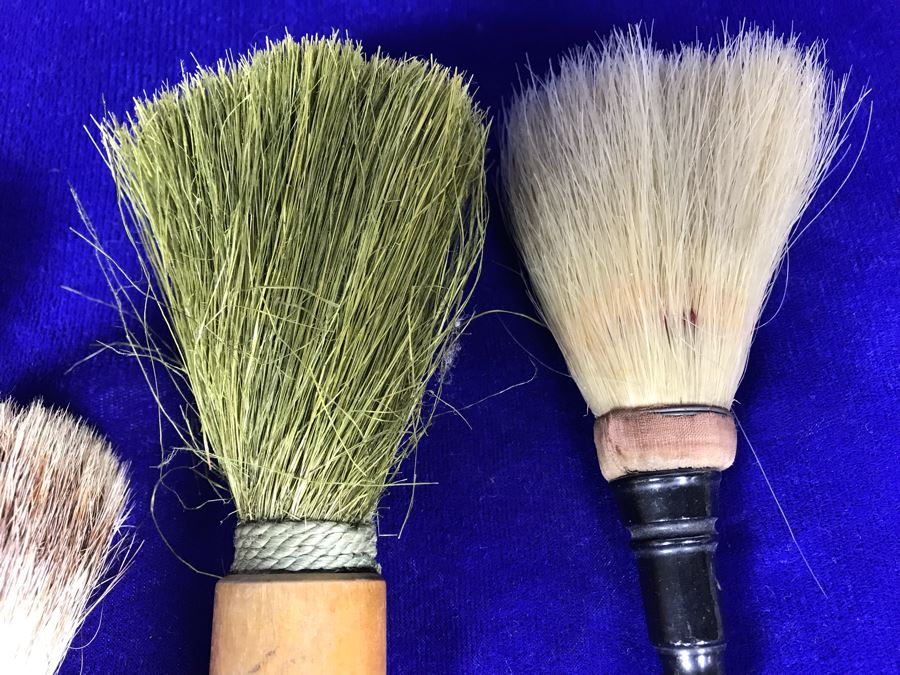 Set Of (4) Vintage Shaving Brushes And Vintage New GEM Razor [Photo 10]
