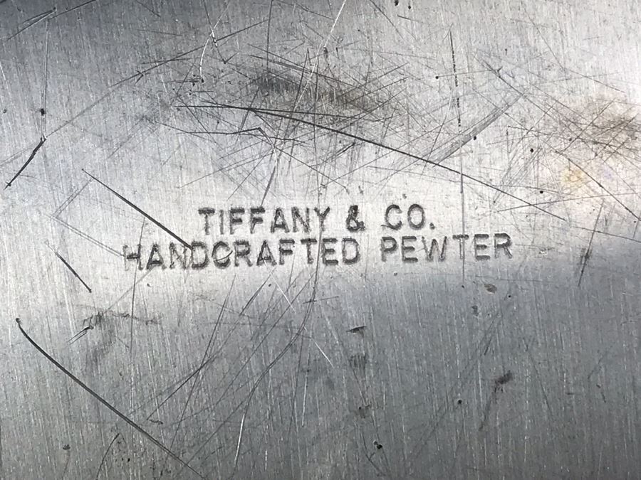 Tiffany & Co. Handcrafted Pewter Footed Bowl And Plate 10'W [Photo 14]