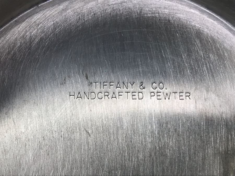Tiffany & Co. Handcrafted Pewter Footed Bowl And Plate 10'W [Photo 11]