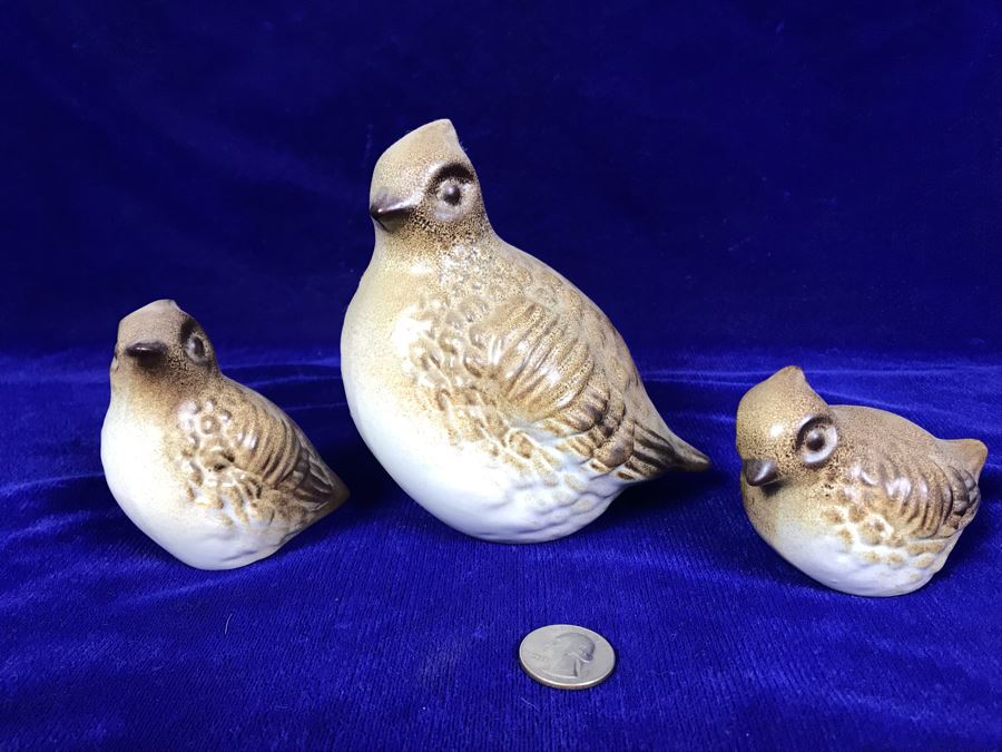Set Of (3) MCM Quail Bird Figurines By Howard Pierce [Photo 2]