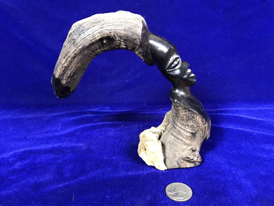 Carved Wooden Ethnic Figurine Sculpture 6.5'H [Photo 4]