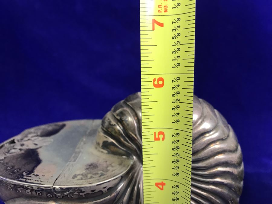 Pair Of Antique Victorian Nautilus Shell Silver Plated Spoon Warmers [Photo 18]