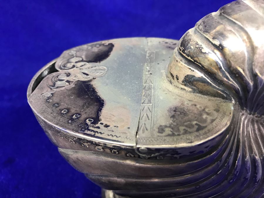 Pair Of Antique Victorian Nautilus Shell Silver Plated Spoon Warmers [Photo 11]