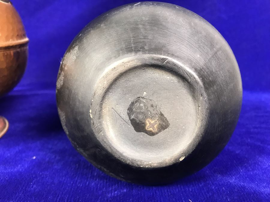 R: Vintage Tbilisi Ukraine USSR Pitcher, C: English Brass And Copper Vase, L: Mid-Century Japanese Pottery Vase [Photo 6]