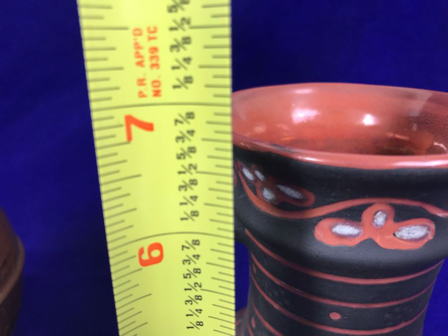 R: Vintage Tbilisi Ukraine USSR Pitcher, C: English Brass And Copper Vase, L: Mid-Century Japanese Pottery Vase [Photo 17]