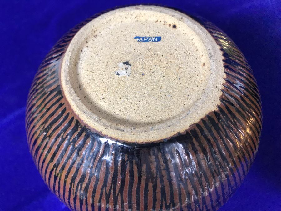 R: Vintage Tbilisi Ukraine USSR Pitcher, C: English Brass And Copper Vase, L: Mid-Century Japanese Pottery Vase [Photo 15]