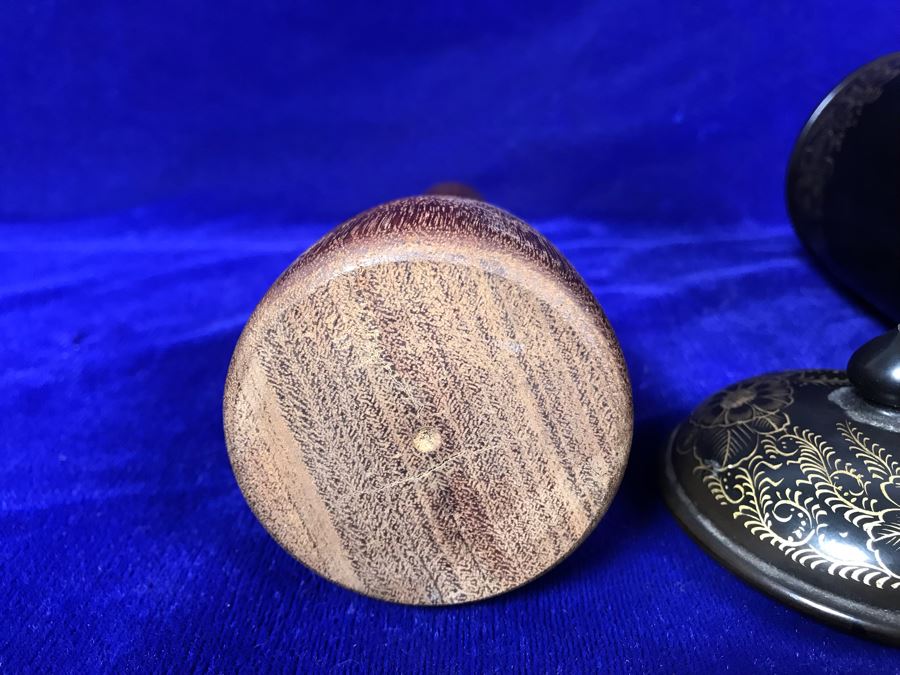 R: Turned Wooden Vase, C: Vintage Japanese Lacquer Box, L: Vintage Wooden Masher [Photo 11]