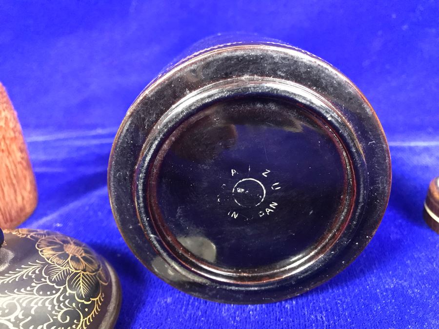 R: Turned Wooden Vase, C: Vintage Japanese Lacquer Box, L: Vintage Wooden Masher [Photo 6]