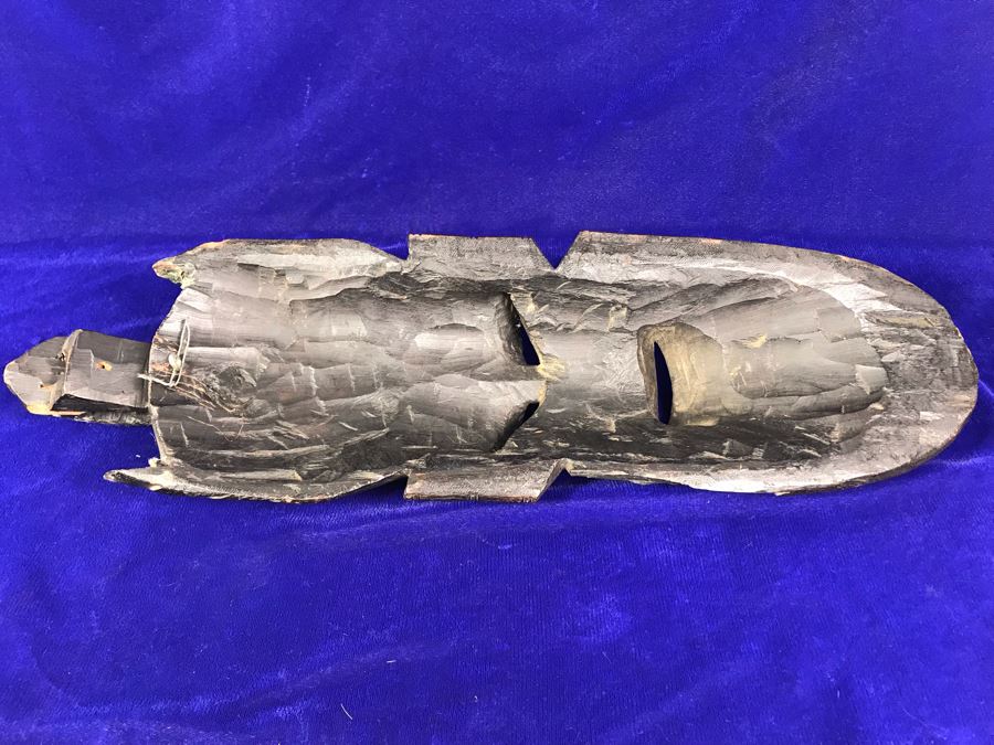 Large Vintage Carved Wooden Mask 22'H X 7'W [Photo 14]