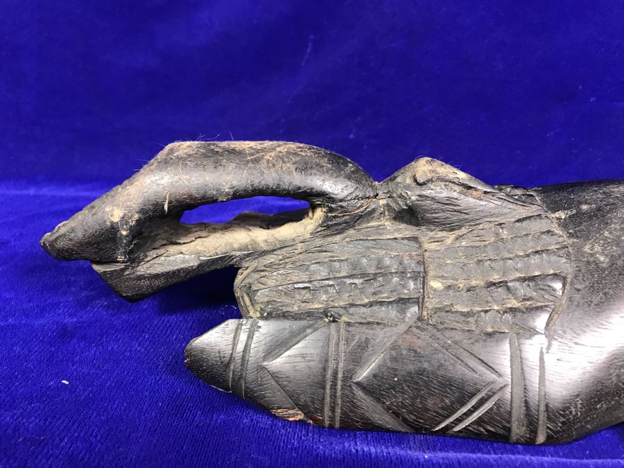 Large Vintage Carved Wooden Mask 22'H X 7'W [Photo 12]