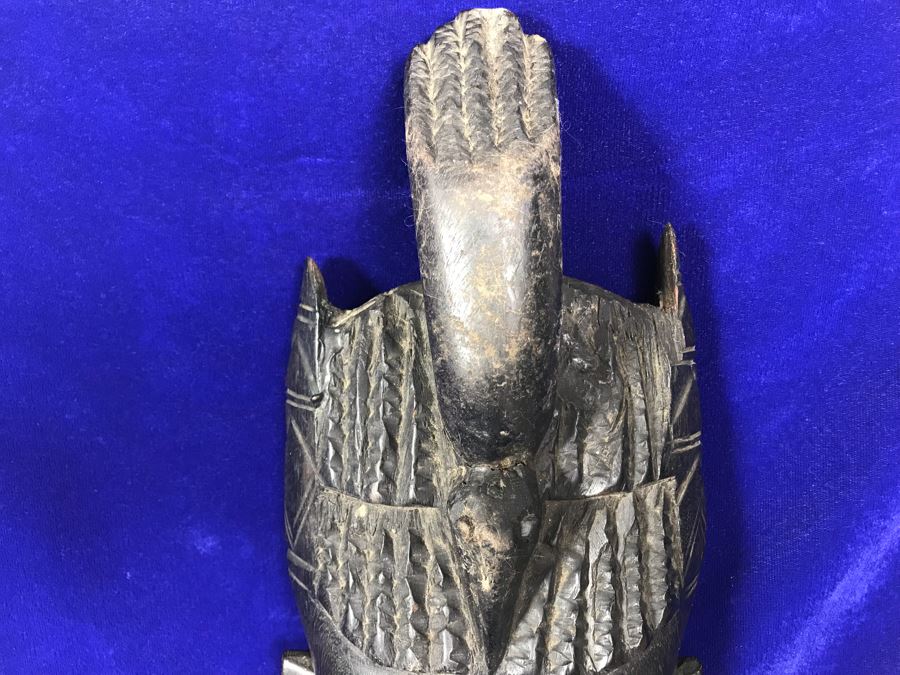 Large Vintage Carved Wooden Mask 22'H X 7'W [Photo 2]