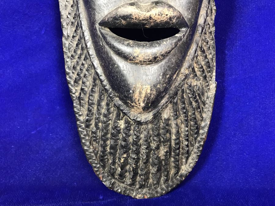 Large Vintage Carved Wooden Mask 22'H X 7'W [Photo 6]