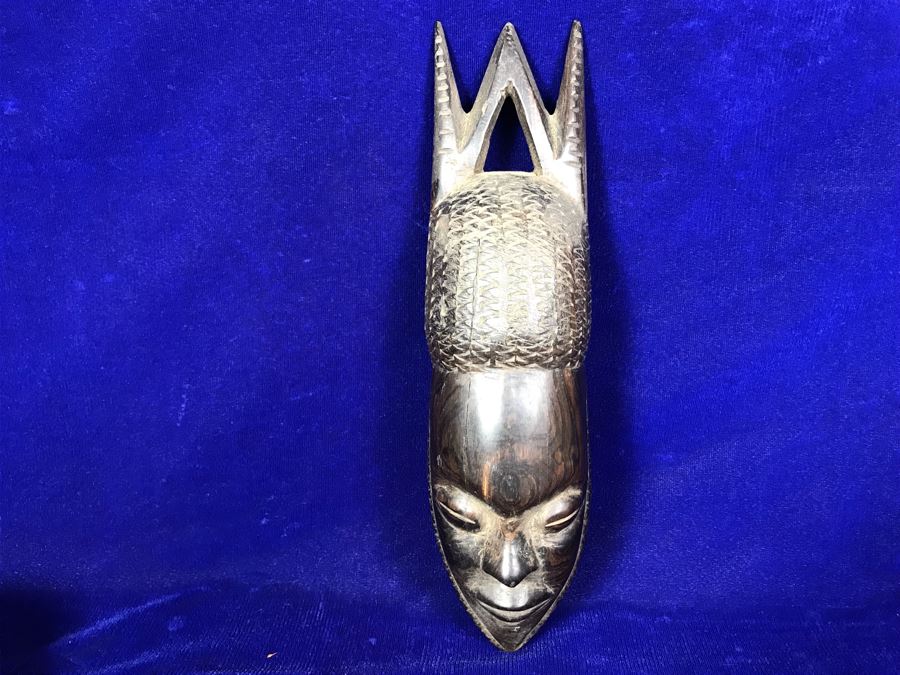 Pair Of Hand Carved Wooden Ethnic Figurines Sculptures - Right Piece Is Wall Sculpture 11'H [Photo 12]