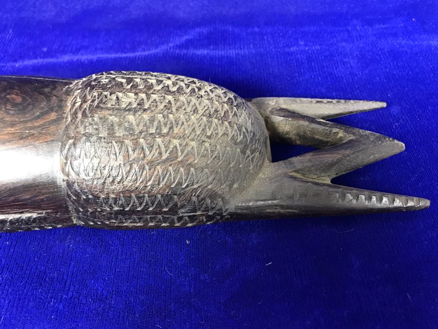 Pair Of Hand Carved Wooden Ethnic Figurines Sculptures - Right Piece Is Wall Sculpture 11'H [Photo 15]