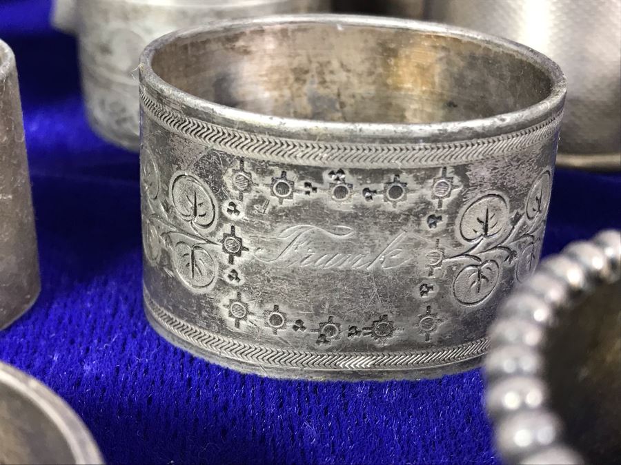 Collection Of Vintage Silverplate Mainly Monogrammed Napkin Rings [Photo 4]