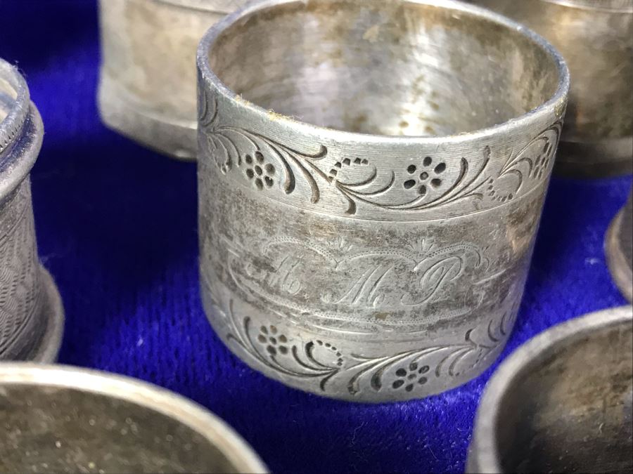 Collection Of Vintage Silverplate Mainly Monogrammed Napkin Rings [Photo 6]