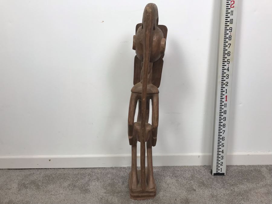 Large Wooden Hand Carved Ethnic Sculpture Figure 24'H [Photo 8]