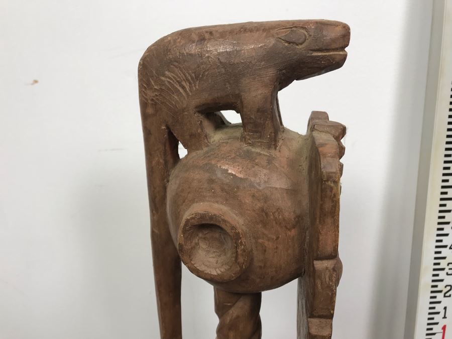 Large Wooden Hand Carved Ethnic Sculpture Figure 24'H [Photo 4]